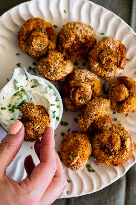 Crumbed mushroom